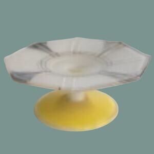 Vintage 1940s Indiana Glass "Moderne Classic" Cheese Plate or Butter Dish